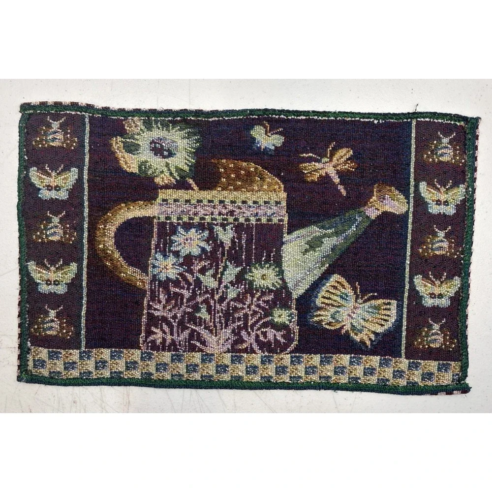 Tapestry Placemats Set Of 4 Watering Can Flowers‎ Butterflies Bees Garden Vibes